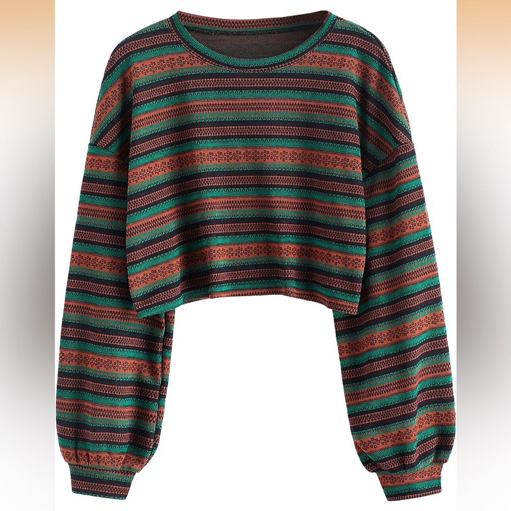 Striped Multicolor Long Sleeve Top